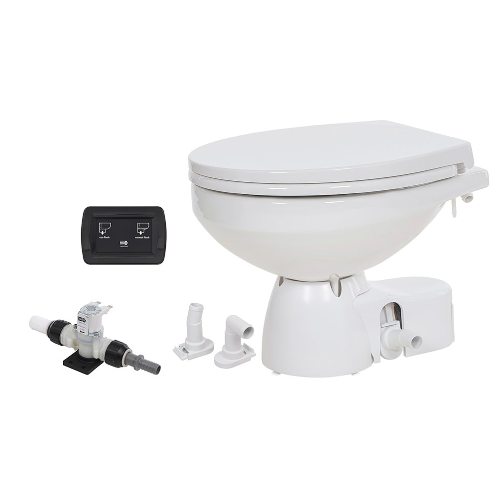 Jabsco Quiet Flush E2 Fresh Water Toilet Regular Bowl - 24V  Soft Close Lid