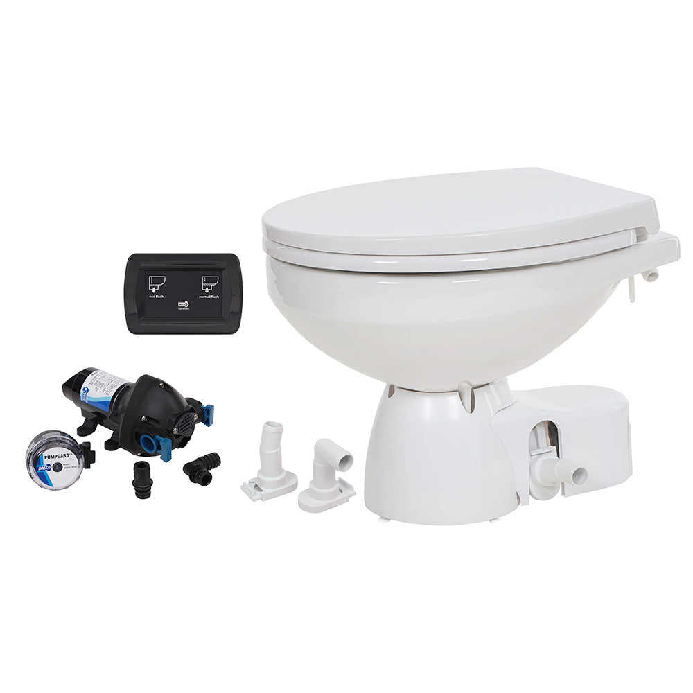 Jabsco Quiet Flush E2 Raw Water Toilet Regular Bowl - 24V  Soft Close Lid