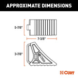 CURT HD Rubber Wheel Chock w/Handle  Single Trailer Mount