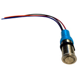 Bluewater 22mm Push Button Switch - Off/(On) Momentary Contact - Blue/Red LED - 4' Lead