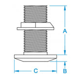 GROCO 2-1/2" Bronze Thru-Hull Fitting w/Nut