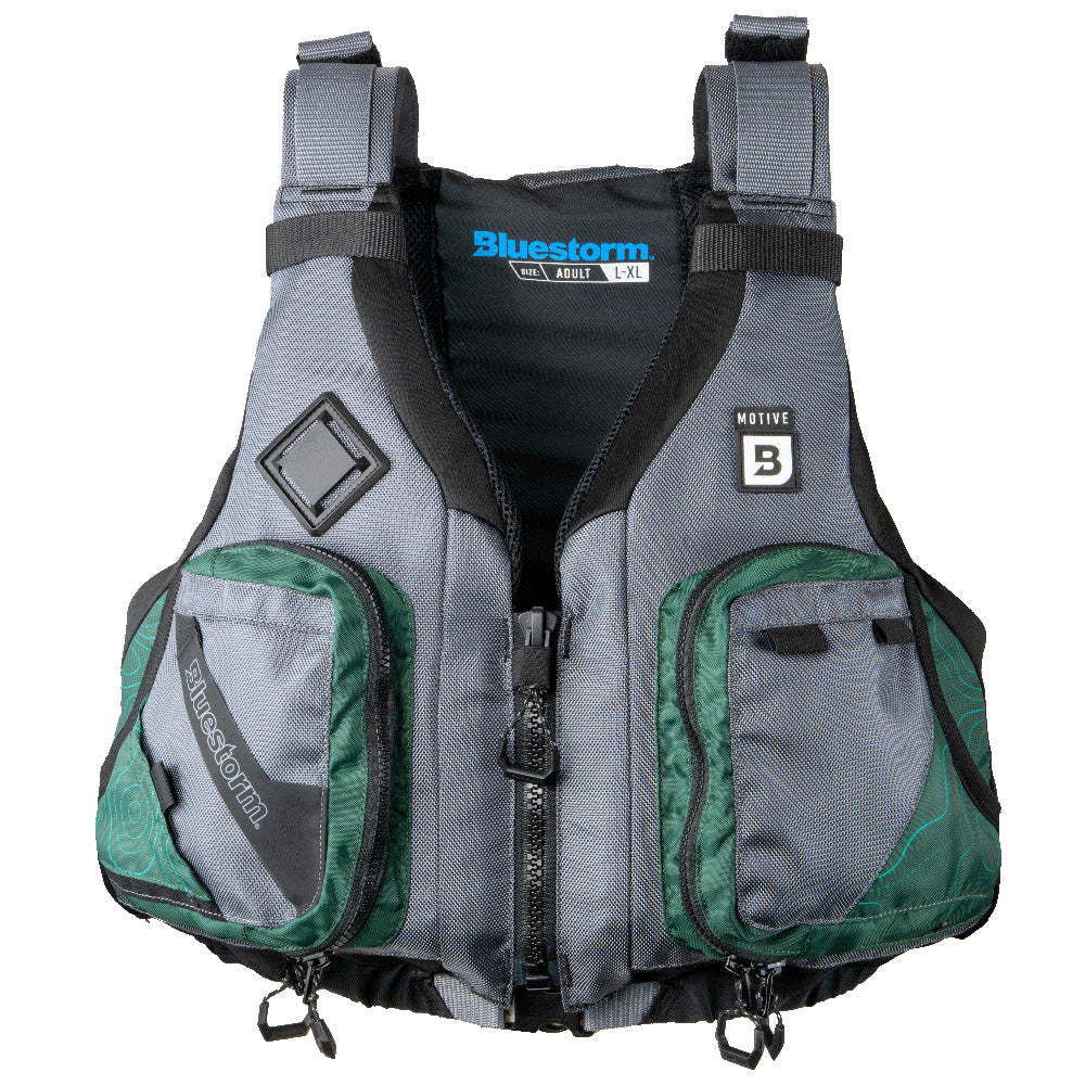 Bluestorm Motive Kayak Fishing Vest - Hunter Green - L/XL