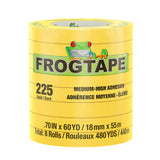 FrogTape CP 225 Medium-High Adhesion Masking Tape - 18MM x 55M x 8-Pack - Gold - Rated for 225F