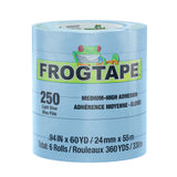 FrogTape CP 250 Medium-High Adhesion Masking Tape - 24MM x 55M x 6-Pack - Light Blue - Rated for 250F