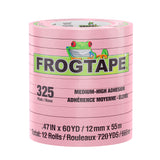 FrogTape CP 325 Medium-High Adhesion Masking Tape - 12MM x 55M x 12-Pack - Pink - Rated for 325F