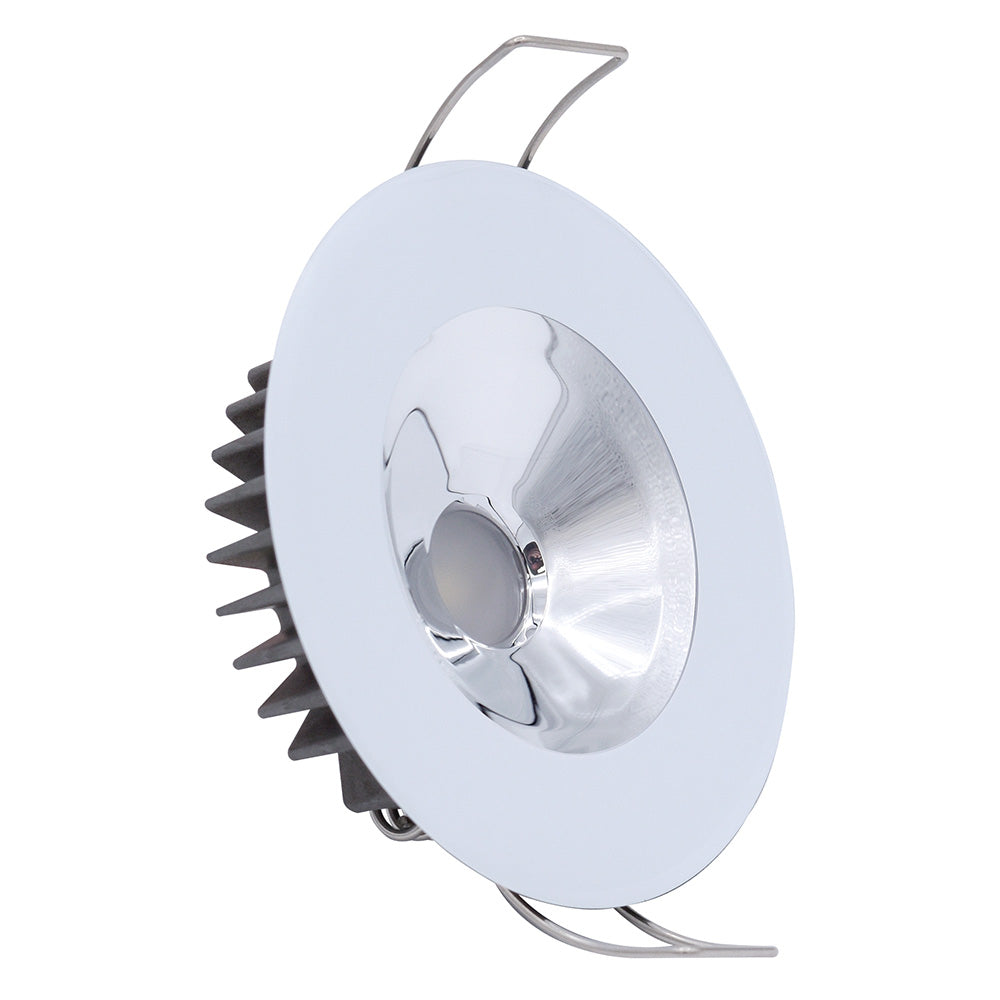 Lumitec Illusion Flush Mount LED Down Light - Spectrum RGBW - Cool White - White Housing - Chrome Reflector