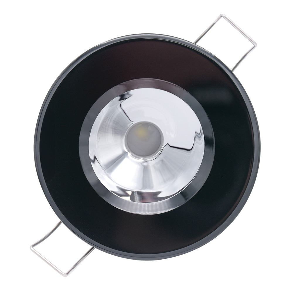 Lumitec Illusion Flush Mount LED Down Light - Spectrum RGBW - Cool White - Black Housing - Chrome Reflector