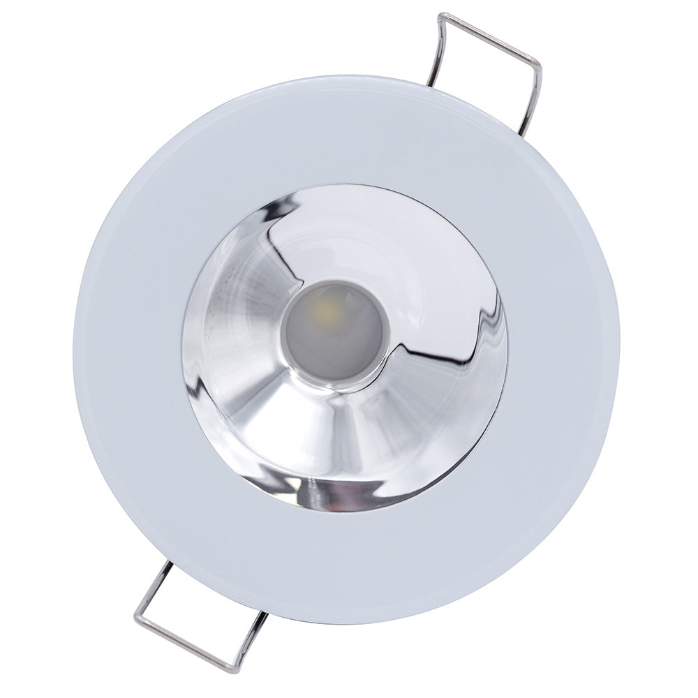 Lumitec Illusion Flush Mount LED Down Light - White - Non-Dimming - White Housing - Chrome Reflector