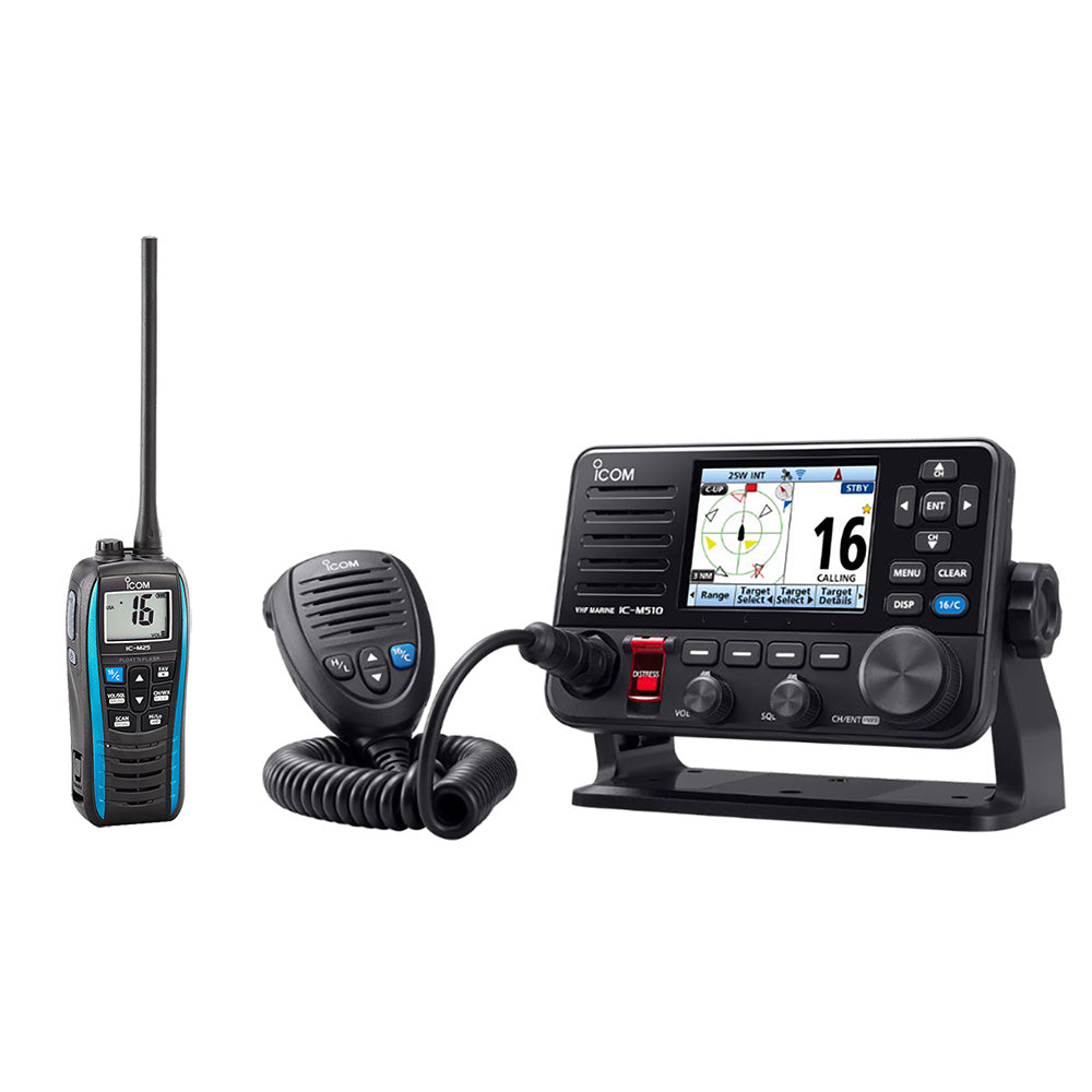 Icom M510 EVO 41 VHF w/NMEA 2000  FREE M25 Floating Handheld VHF Marine Radio - 5W - Blue