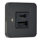 Scanstrut TILE USB-A/USB-C Interior Charging Socket - 12/24V - Black Bezel