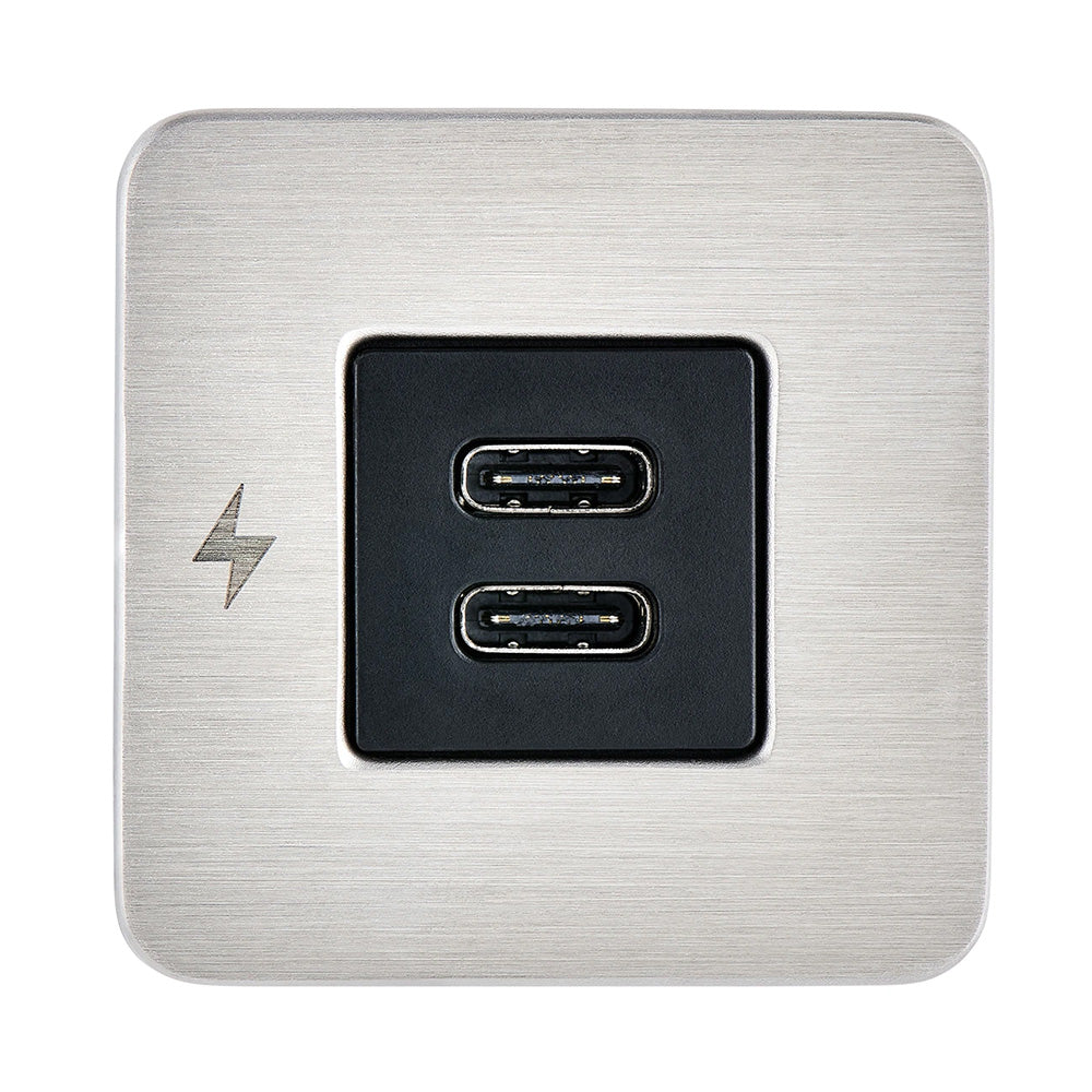 Scanstrut TILE USB-C Interior Charging Socket - 12/24V - Stainless Steel Bezel