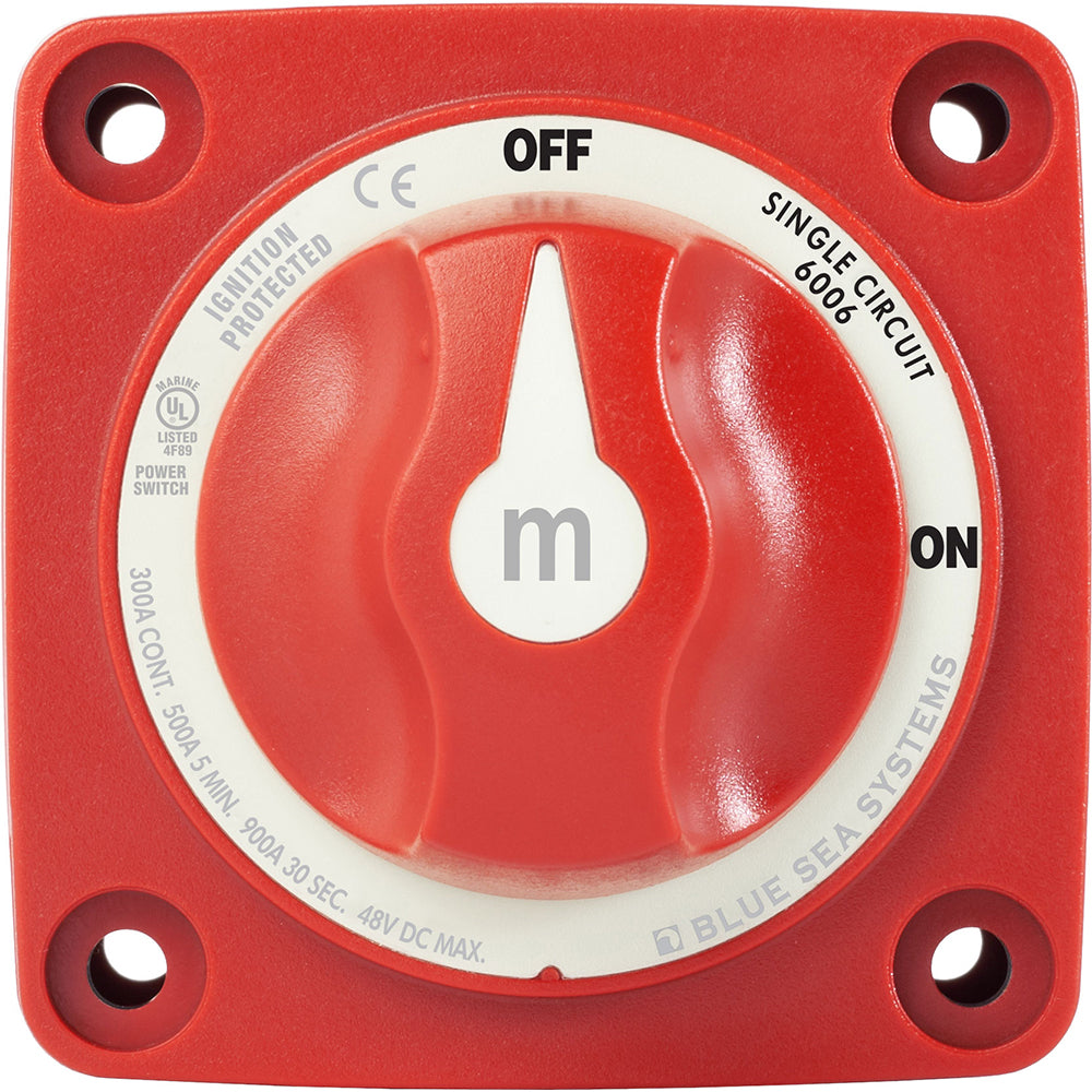 Blue Sea 6006 m-Series (Mini) Battery Switch Single Circuit ON/OFF Red