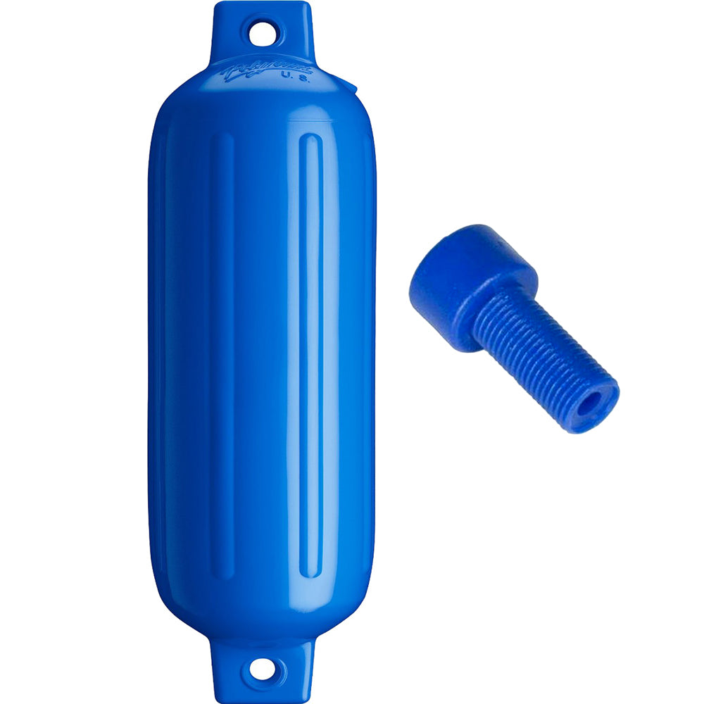 Polyform G-4 Twin Eye Fender 6.5" x 22" - Blue w/Adapter