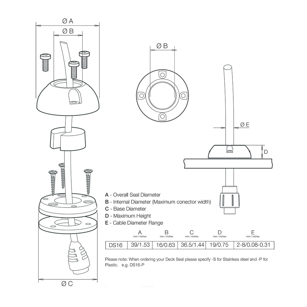 Scanstrut DS16-P Vertical Cable Seal