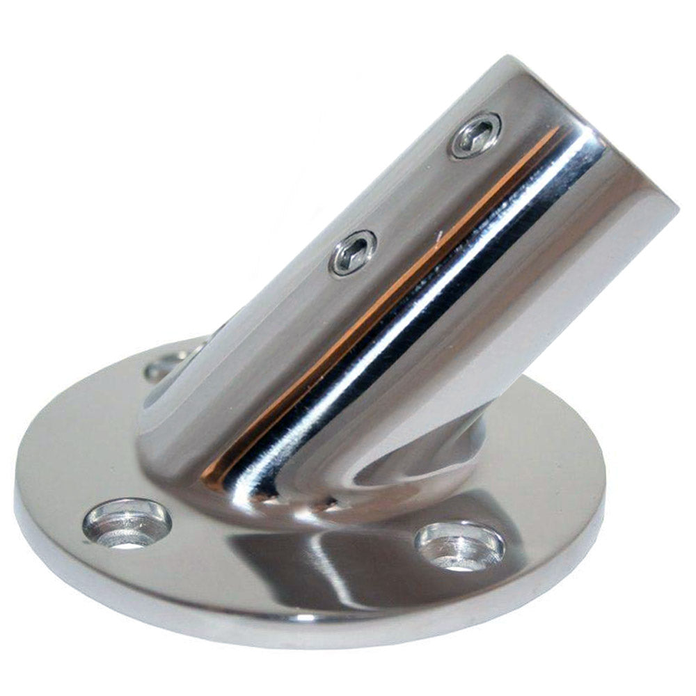 Whitecap " O.D. 45 Degree Round Base SS Rail Fitting