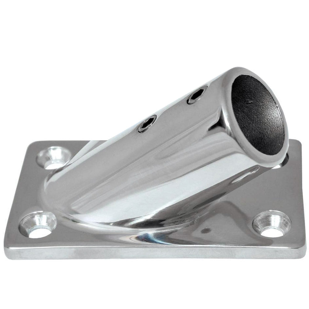 Whitecap 1" O.D. 30 Degree Rectangle Base SS Rail Fitting