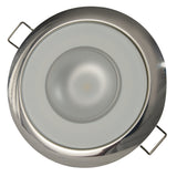 Lumitec Mirage - Flush Mount Down Light - Glass Finish/Polished SS Bezel - Warm White Dimming