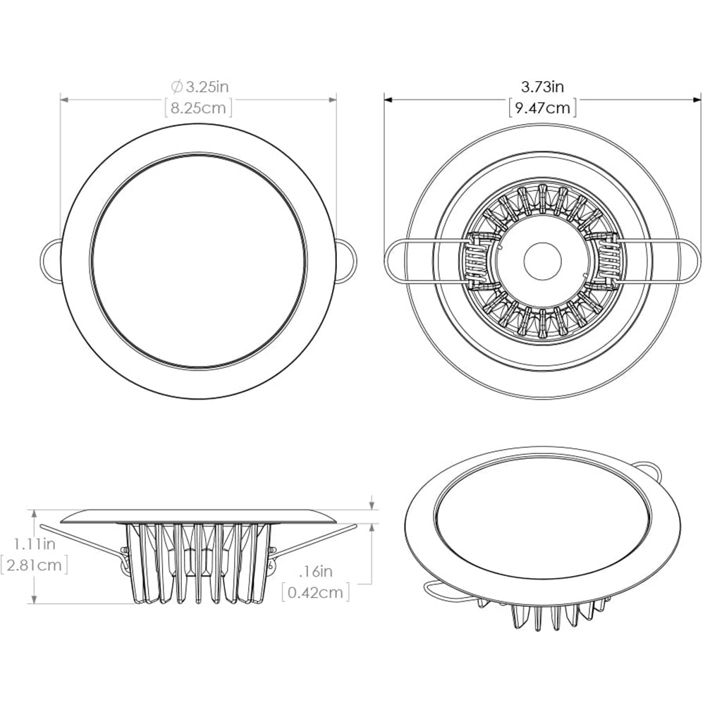 Lumitec Mirage - Flush Mount Down Light - Glass Finish/White Bezel - White Non-Dimming