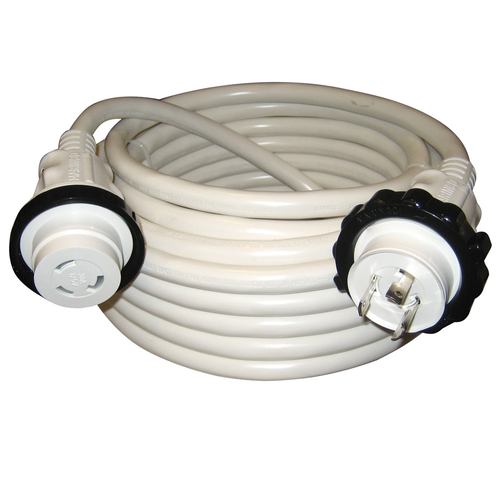 Marinco 30A 125V Molded Standard Cordset - White - 50'