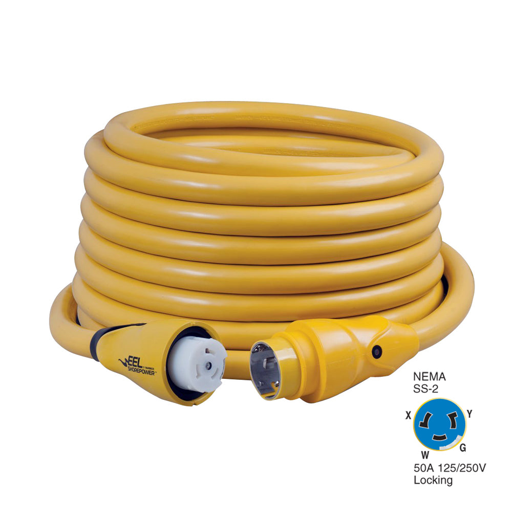 Marinco CS504-50 EEL 50A 125V/250V Shore Power Cordset - 50' - Yellow