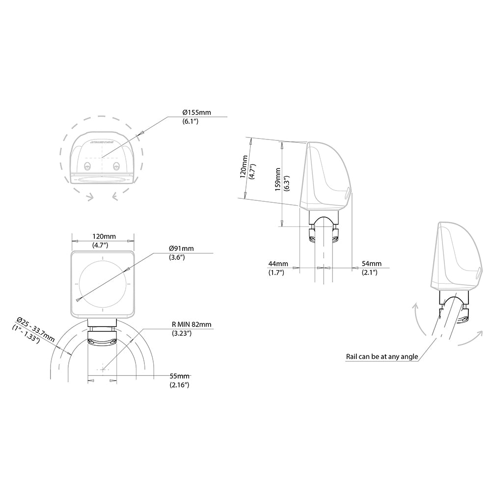 Scanstrut Scanpod Single Instrument Pod Rail Mount - Cut f/Standard Instrument - Fits 1" - 1.33" Rails