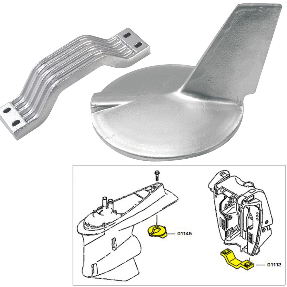 Tecnoseal Anode Kit w/Hardware - Yamaha 200-300HP Hi-Performance - Aluminum