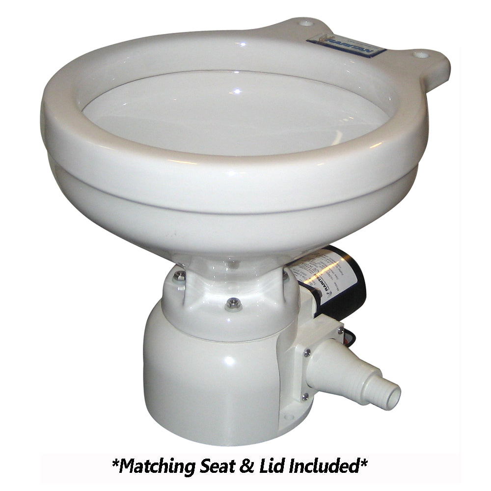 Raritan Sea Era Toilet - Marine Size - Remote Intake Pump - Straight  90 Discharge - Smart Toilet Control - 12v