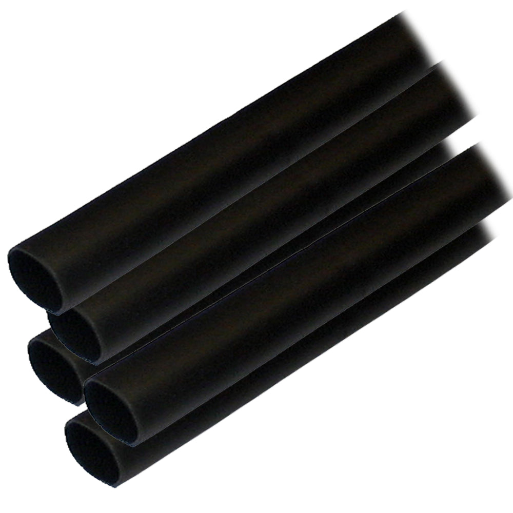 Ancor Adhesive Lined Heat Shrink Tubing (ALT) - 1/2" x 12" - 5-Pack - Black