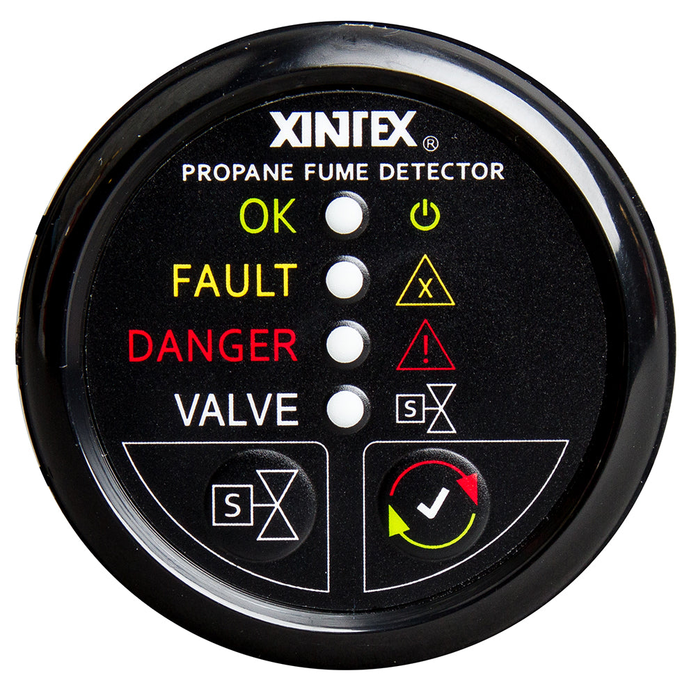 Fireboy-Xintex Propane Fume Detector w/Automatic Shut-Off  Plastic Sensor - No Solenoid Valve - Black Bezel Display