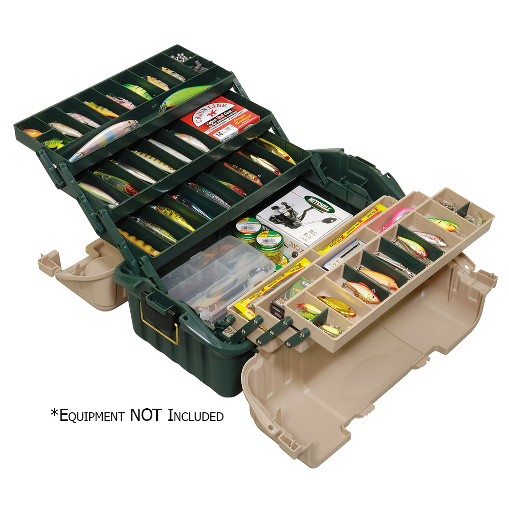 Plano Hip Roof Tackle Box w/6-Trays - Green/Sandstone