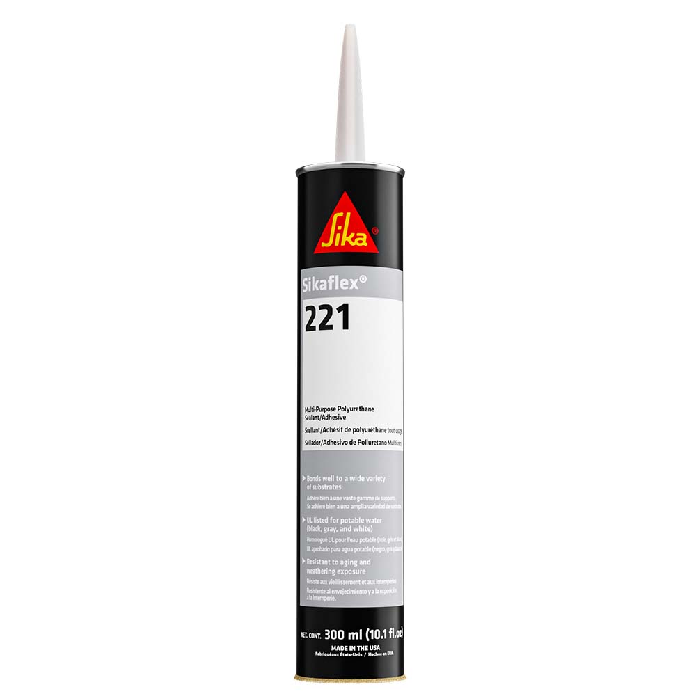 Sika Sikaflex 221 Multi-Purpose Polyurethane Sealant/Adhesive - 10.3oz (300ml) Cartridge - White