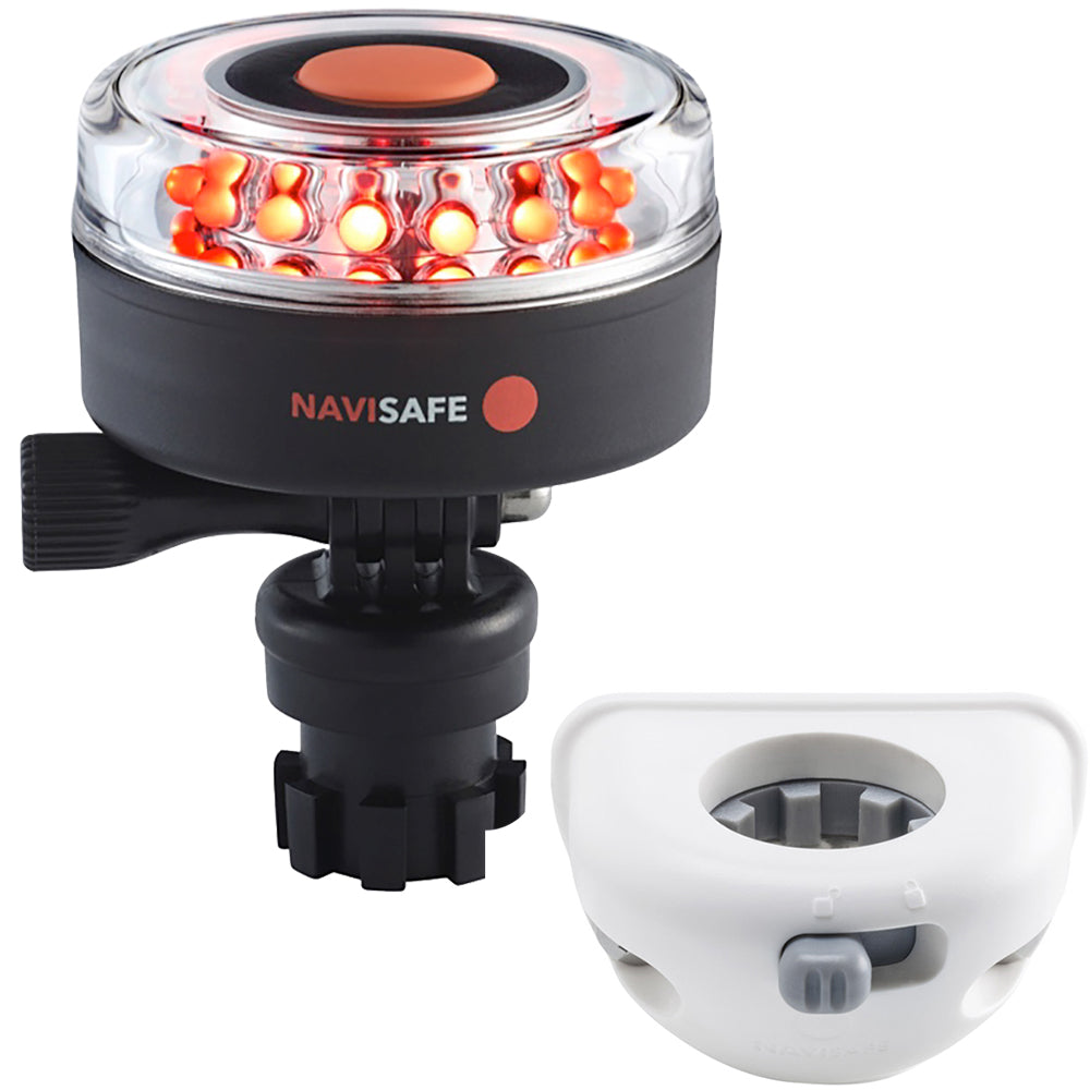 Navisafe Navilight All RED 360 2NM w/Navimount Base  Vertical Mount - White