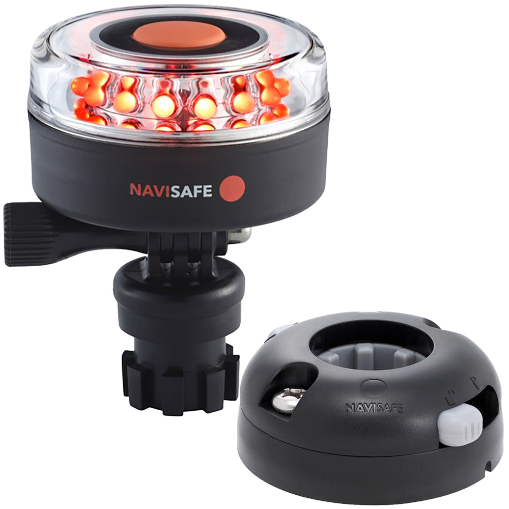 Navisafe Navilight All RED 360 2NM w/Navimount Base  Horizontal Mount - Black