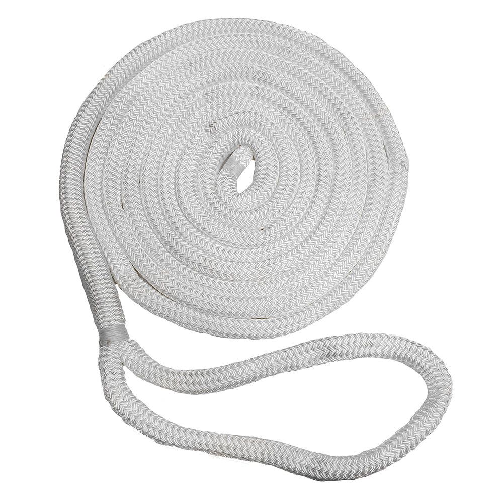 New England Ropes 3/8" Double Braid Dock Line - White - 25