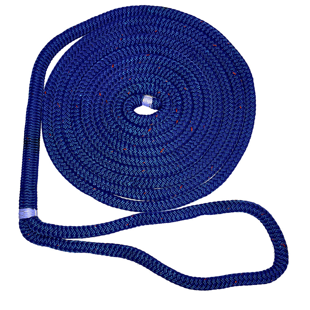 New England Ropes 3/8" Double Braid Dock Line - Blue w/Tracer - 15