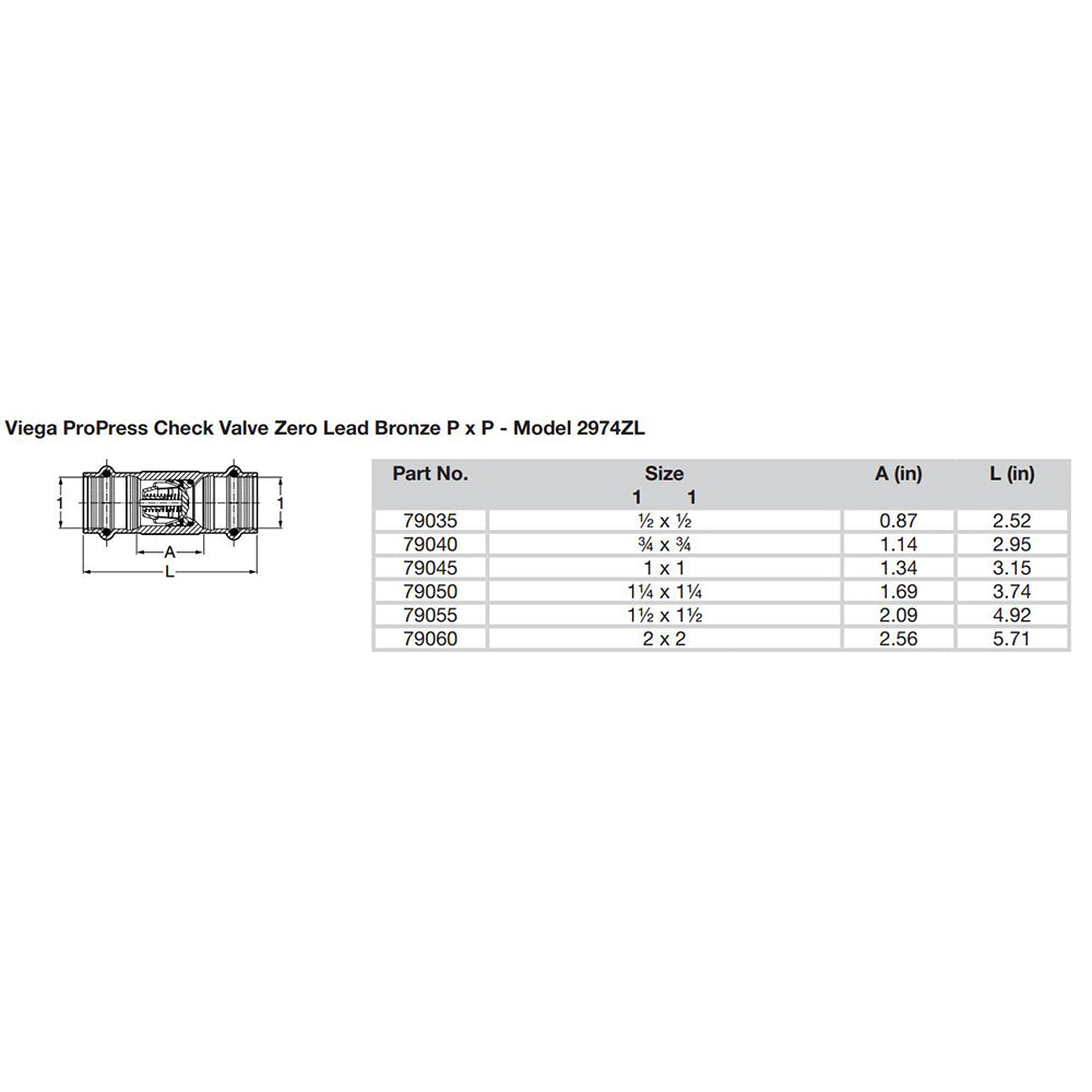 Viega ProPress 1" Zero Lead Check Valve - Double Press Connection - Smart Connect Technology