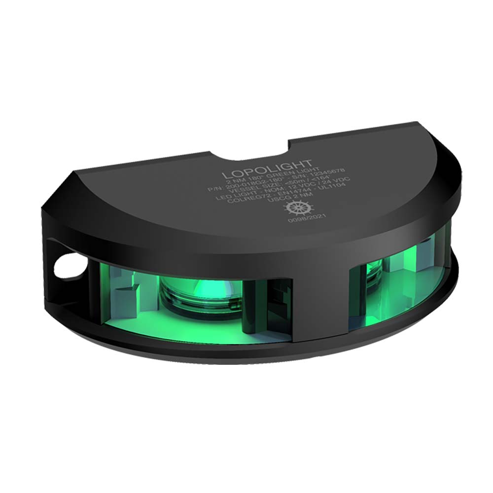 Lopolight Series 200-018 - Navigation Light - 2NM - Vertical Mount - Green - Black Housing