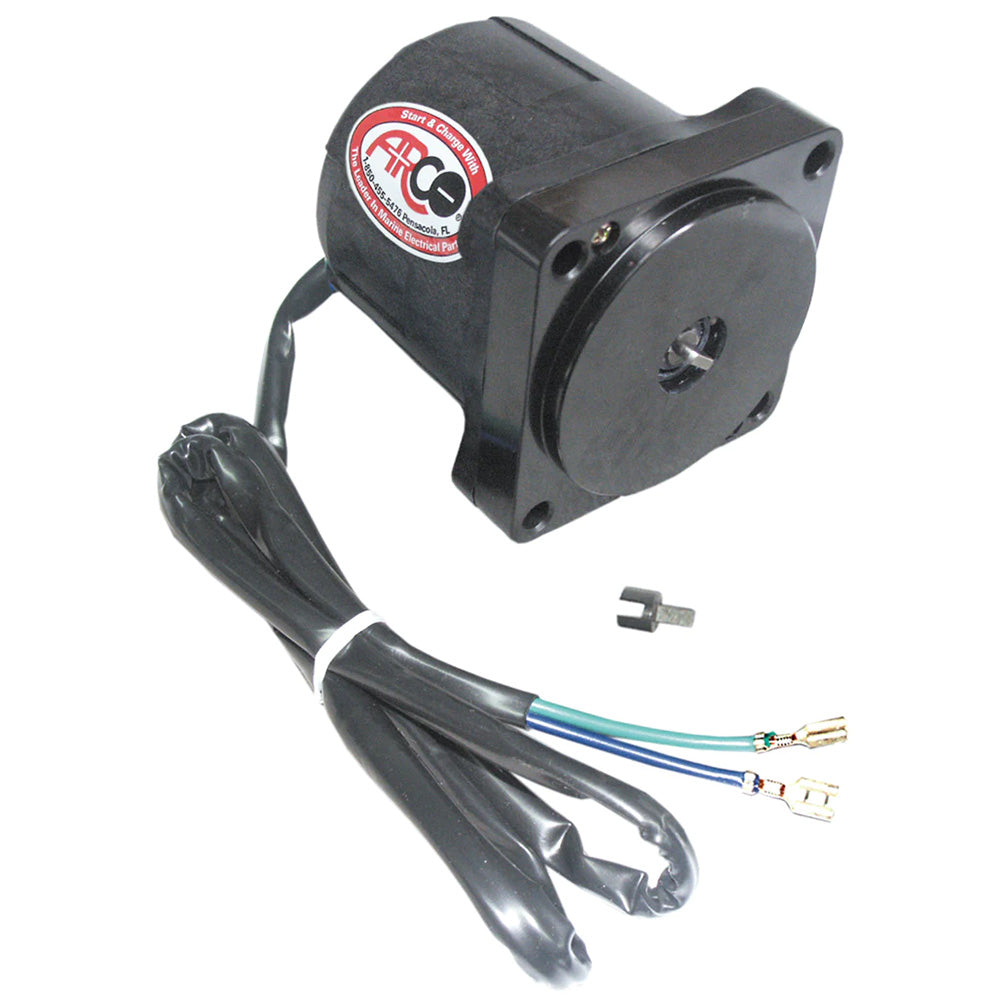 ARCO Marine Replacement Johnson/Evinrude Tilt Trim Motor - 2-Wire, 4 Bolt, Flat Blade Shaft