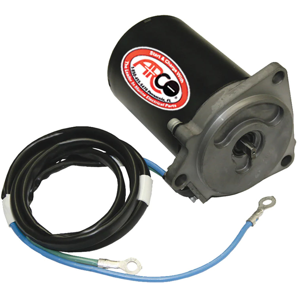 ARCO Marine Replacement Outboard Tilt Trim Motor - Yamaha, 2-Wire, 3 Bolt, Flat Blade Shaft