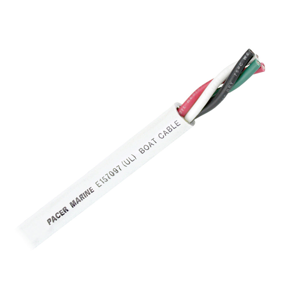 Pacer Round 4 Conductor Cable - 100 - 12/4 AWG - Black, Green, Red  White