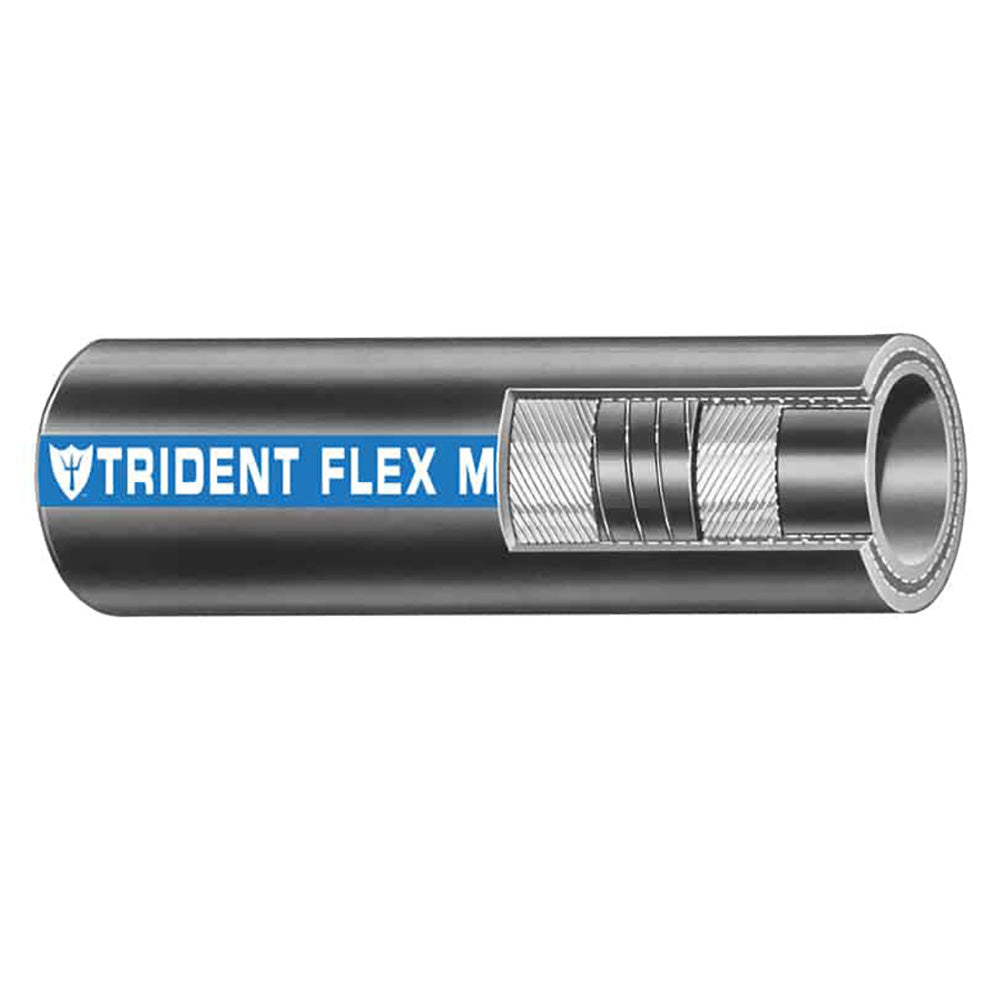 Trident Marine 1-1/2" x 50 Coil Flex Marine Wet Exhaust  Water Hose - Black