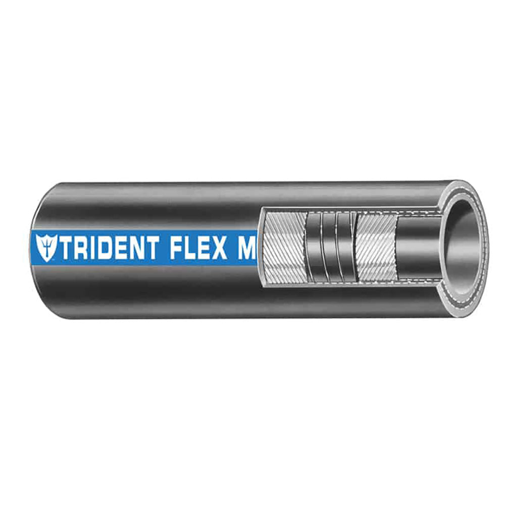 Trident Marine 1-1/4" x 50 Coil Flex Marine Wet Exhaust  Water Hose - Black